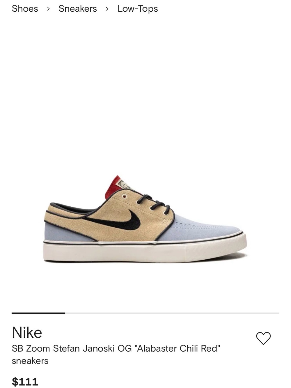Nike SB Zoom Stefan Janoski OG "Alabaster Chili Red" sneakers size 7